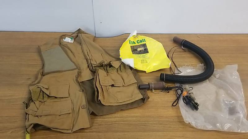 lot 4116 image: Elk Call and Hunting Vest and Other Calls