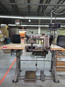 lot 13017 image: Commercial Singer Sewing Station