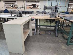 lot 13032 image: Commercial Singer Sewing Station