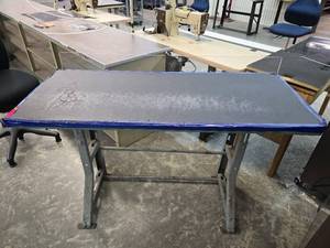 lot 13033 image: 48in Work Table W Metal Base