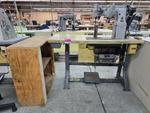 lot 13006 image: Commercial Singer Sewing Station