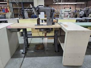 lot 13010 image: Commercial Singer Sewing Station
