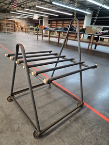 lot 13104 image: Industrial Rolling Drying Rack with 6 Horizontal Bars