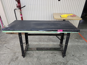 lot 13109 image: Industrial Work Table with Steel Frame 48x22 inches
