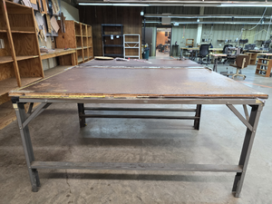 lot 13110 image: Industrial Work Table with Steel Frame