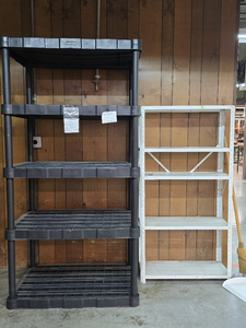lot 13115 image: Rubbermaid Heavy-Duty 5-Shelf Storage Unit and Metal Storage Rack