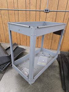 lot 17744 image: 2-Tier Industrial Steel Utility Cart with Casters