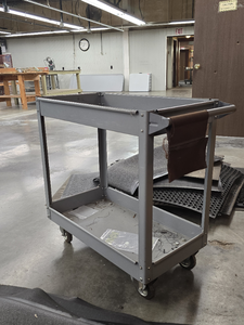lot 17796 image: 2-Tier Industrial Steel Utility Cart with Casters