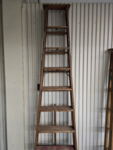 lot 17810 image: Wooden 8-Foot A-Frame Ladder