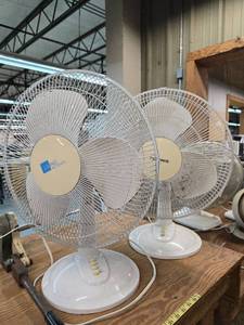 lot 17870 image: (2) Electric Pedestal and Desktop Fans