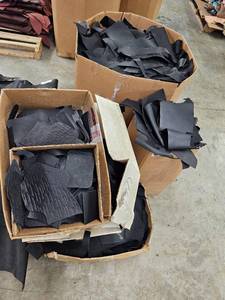 lot 14780 image: Assorted Lot Of Black Leather Scraps