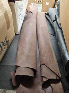 lot 14790 image: 2 Rolls Of RedBrown Leather