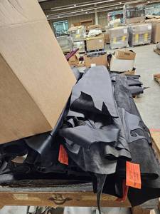 lot 14791 image: Assorted Lot Of Black Leather And scraps