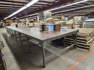 lot 14808 image: Industrial Metal Workshop Table