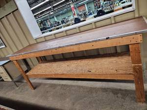 lot 14811 image: Wooden Workshop Table