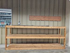lot 14812 image: Wooden 3 Tier Shelving