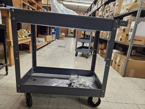 lot 29091 image: Industrial 2 tier Rolling Cart With Contents
