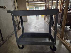 lot 29092 image: Industrial 2 tier Rolling Cart With Contents