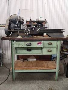 lot 8759 image: Craftsman Metal Lathe with Work Bench