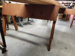 lot 44062 image: (2) Industrial Wooden Sawhorse