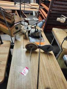 lot 44069 image: USM Porter Sewing Machines Industrial Thread Stand Workstation