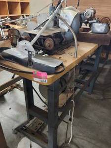 lot 44084 image: Industrial Sewing Machine with Task Light and Motor Assembly