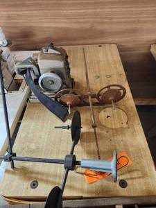 lot 44085 image: Industrial Sewing Machine Thread Stand Assembly with Tension Discs