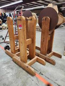 lot 44097 image: (4) Industrial Material Roll Stand Rack Storage System