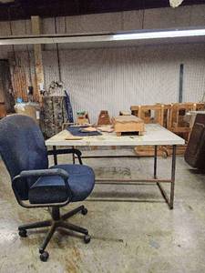 lot 14884 image: Workshop Metal Table Wchair