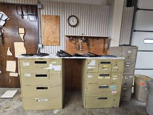 lot 14898 image: (2) 4 Drawer File Cabinets (1) Tall File Cabinet
