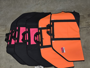 lot 16432 image: (5) 36-inch Compound Bow Cases with Pocket - Neon Pink and Orange