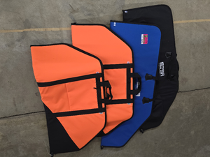 lot 16434 image: (4) 36-inch Neon Compound Bowcase with Foam Padding