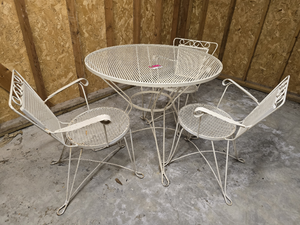 lot 49503 image: Mid-Century Homecrest Patio Set - Round Table and Two Chairs