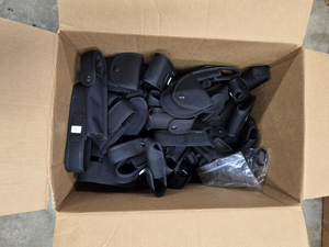 lot 16393 image: Bulk Lot Black Nylon Duty Belt Pouches and Holsters