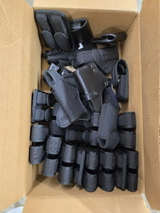 lot 16395 image: Duty Belt Holsters and Pouches Lot - Mixed Nylon and Leather