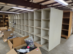 lot 45396 image: Double Sided Industrial Storage Cubby Unit
