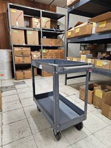 lot 29090 image: Industrial 2 tier Rolling Cart With Contents