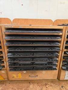 lot 42954 image: Industrial Metal Tab Storage Cabinet with Multiple Shelves