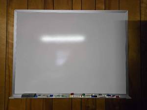 lot 48147 image: Wall-Mounted Dry Erase Whiteboard with Aluminum Frame