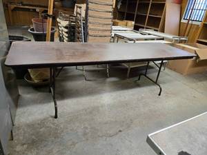 lot 48171 image: Commercial Folding Banquet Table with Metal Frame
