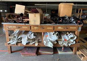 lot 14804 image: Workshop Table W Drawers