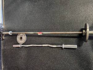 lot 21027 image: Olympic Weight Bar Set with Standard Plate and EZ Curl Bar