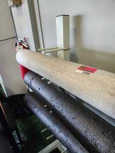 lot 21041 image: Industrial Foam Roller Set with Wall Mount Rack