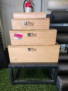 lot 21042 image: Tru Medical Furniture Wooden Step Boxes Set of 4