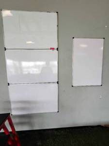 lot 21049 image: Wall-Mounted Dry Erase Whiteboards with Aluminum Frame