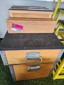 lot 21054 image: Industrial Wooden Plyo Box Set with Metal Hardware