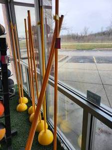 lot 21065 image: Agility Pole Set with Yellow Dome Bases
