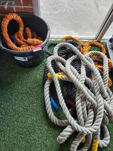 lot 21070 image: Heavy Duty Battle Ropes with Protective Sleeves