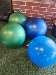 lot 21071 image: Gymnic Plus Perform Better Exercise Balls with Pumps