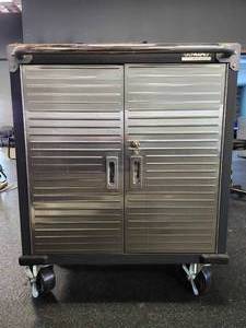 lot 21093 image: Ultrahd Mobile Storage Cabinet with Locking Doors